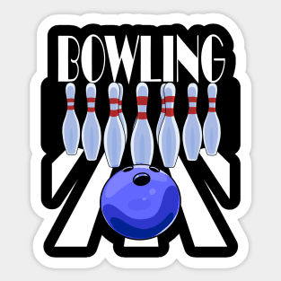 Bowling Ball Bowler Team Pins Sticker